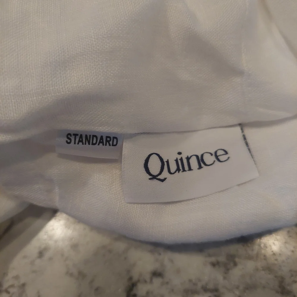 Quince Linen White Flange Standard Shams! Set Of 2 (N34) - Picture 7 of 11